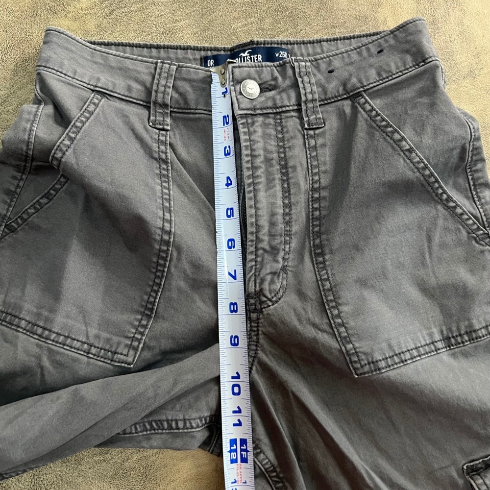Hollister Cargo Pants Womens 0R 25R Gray Ultra High-Rise Baggy Wide Leg Utility - Picture 4 of 10